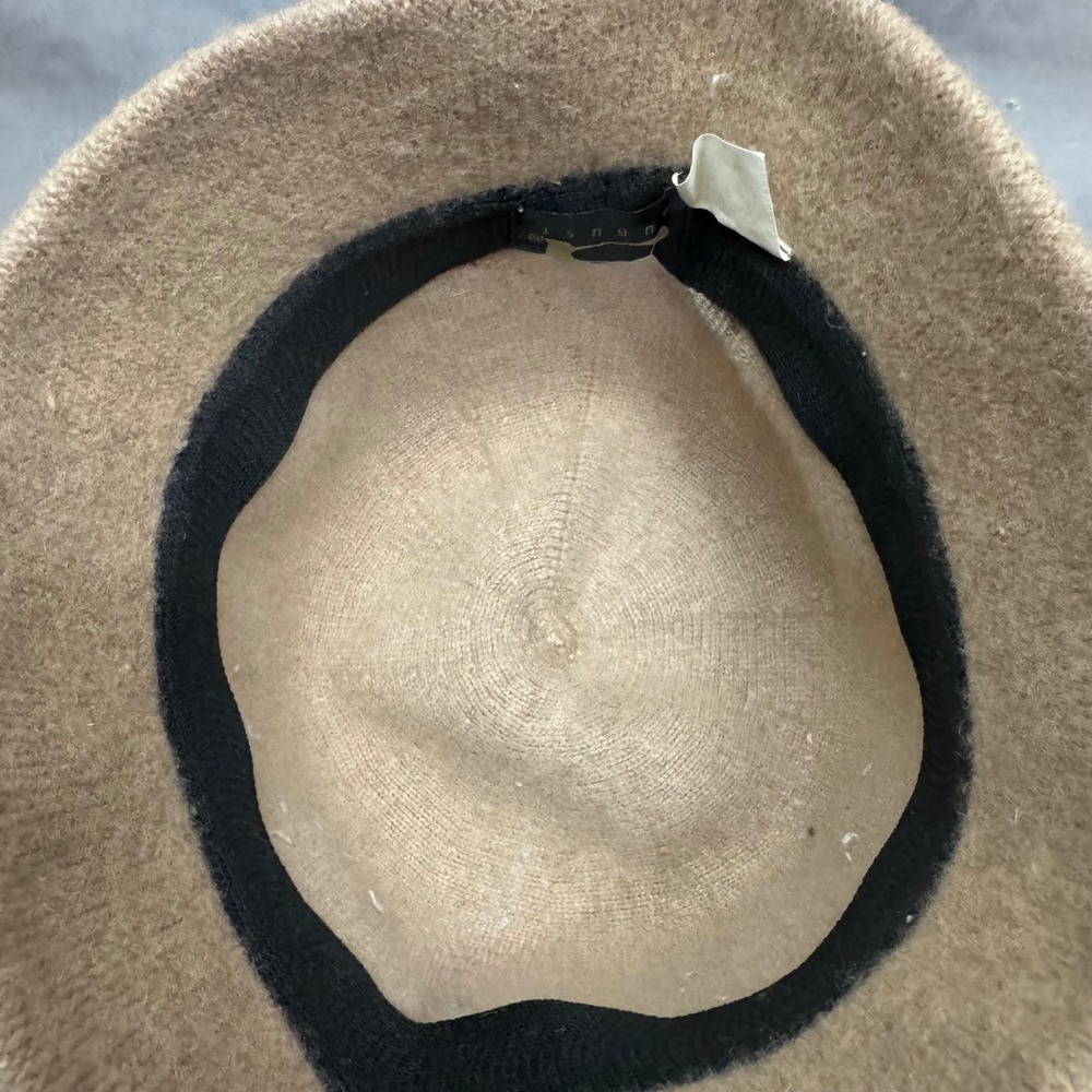 August Bucket Hat Womens One Size Tan Excellent Vintage Y2K Wool Blend Knit
